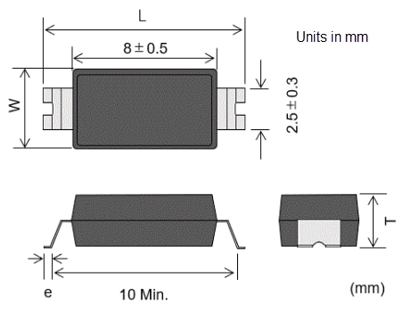 Mechanical Drawing - Murata Multilayer Ceramic Safety Capacitors